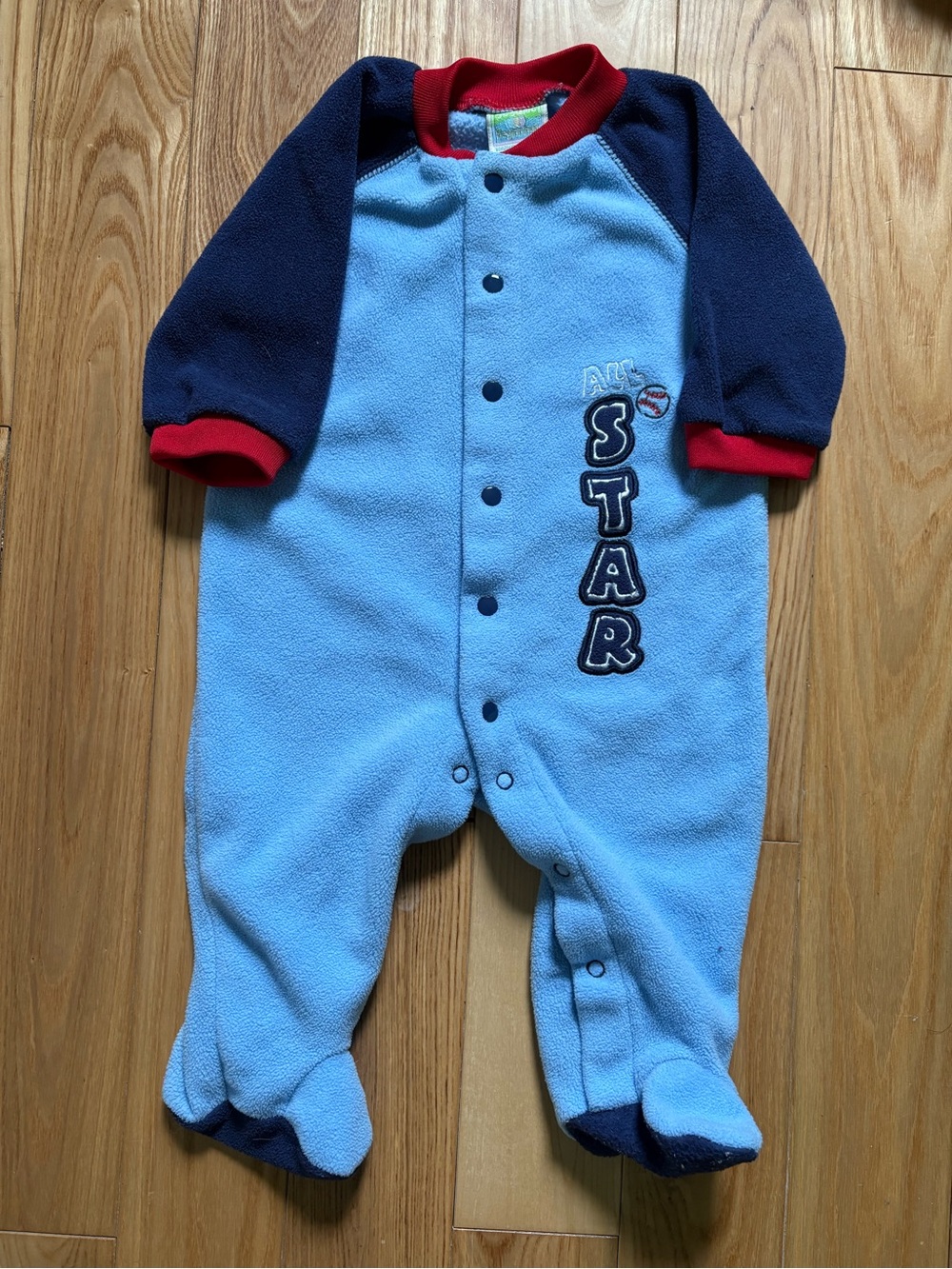Baby Footed Sleeper - Blue Navy Red